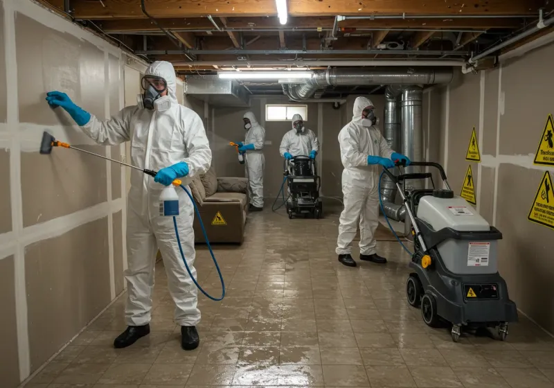 Basement Moisture Removal and Structural Drying process in Lake Dallas, TX